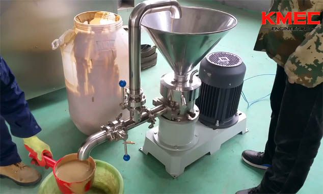 Peanut butter making machine with circulating pipe