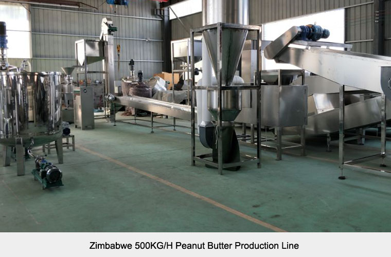 Zimbabwe 500kg/h Commercial Peanut Butter Production Line